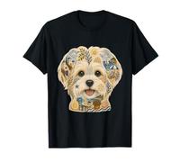 Lindo Perro maltés Collage Verano Arte mediterráneo Maltipoo Camiseta