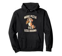 Lindo Perro Más Pizza Menos Drama Divertido Pizza Sudadera con Capucha
