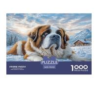 Lindo Perro Mascota Colorido San Bernardo en el Cielo 1000 Piezas Rompecabezas Adultos bellamente ilustrado Actividad única en el hogar 70x50cm/1000 Piezas