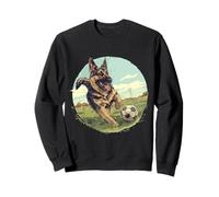 Lindo perro pastor alemán jugando fútbol divertido deporte cachorro Sudadera
