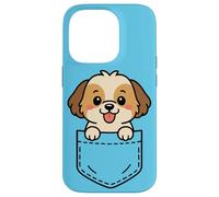 Lindo perro pequeño Shih Tzu Puppy Pocket Pal Funny Shih Tzu Carcasa para iPhone 14 Pro