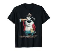 Lindo Perro Pirata Spyglass Mapa del Tesoro Aventura Camiseta