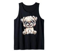 Lindo Perro Pug Cachorro Cachorros para niños niños Camiseta sin Mangas