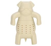 Lindo perro Pug forma infusor de té de silicona filtro de infusor de hojas de té para hojas sueltas para uso en la oficina en casa beige