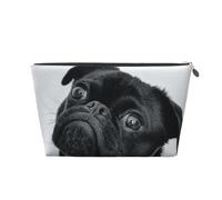 Lindo Perro Pug Negro, Bolsa de artículos de tocador Bolsa de Maquillaje Bolsa de cosméticos Bolsa de artículos de tocador de Viaje portátil