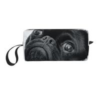 Lindo Perro Pug Negro, Bolsa de Maquillaje Bolsa de cosméticos Bolsa de artículos de tocador de Viaje portátil Bolsa de Maquillaje