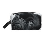 Lindo Perro Pug Negro, Bolsa de Maquillaje Bolsa de cosméticos Bolsa de artículos de tocador de Viaje portátil Organizador de Bolsa de Maquillaje