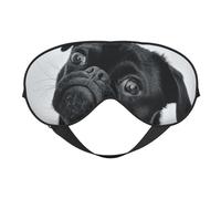 Lindo perro pug negro, Cubreojos completos Antifaz bloqueador de luz Antifaz para dormir Antifaz suave con los ojos vendados Noche