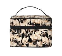 Lindo Perro Pugs Divertido, Bolsa de Maquillaje Bolsa de cosméticos Bolsa de Aseo de Viaje portátil Estuche para lápices