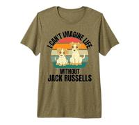 Lindo Perro Retro No Puedo Imaginar la Vida sin el Perro Jack Russell Camiseta Premium