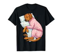 Lindo Perro Rhodesian Ridgeback durmiendo en Pijama Arte para Dormir Camiseta