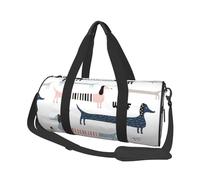 Lindo Perro Salchicha Azul Marino, Bolsa de Viaje de Gran Capacidad, Bolso Redondo, Bolsa de Viaje Deportiva, Bolsa de Mano, Bolsa de Fitness