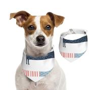 Lindo Perro Salchicha Azul Marino,Pañuelos de algodón para Perros, Bufandas Ajustables para Mascotas,S