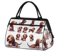 Lindo perro salchicha bolsa de viaje para mujeres, hombres, niños y niñas, bolsa de fin de semana, bolsa de viaje de 24 L para deportes, gimnasio, yoga, color, Big, Organizador de bolsas