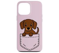 Lindo perro salchicha cachorro Pocket Pal Funny Doxie Dog Carcasa para iPhone 13 Pro Max