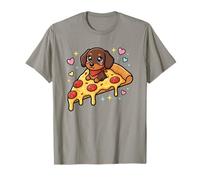 Lindo Perro Salchicha Cachorro Rebanada de Pizza Kawaii Amante de los Perros Camiseta