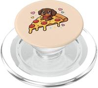 Lindo Perro Salchicha Cachorro Rebanada de Pizza Kawaii Amante de los Perros PopSockets PopGrip para MagSafe