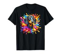 Lindo perro salchicha en salpicaduras de colores Camiseta
