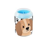 Lindo perro salchicha negro blanco a cuadros portátil cepillo de silicona suave esencial para todos los dueños de mascotas limpia suavemente las patas después de los paseos