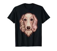 Lindo Perro Salchicha Patchwork Floral Wiener Dog Folk Art Gráfico Camiseta