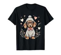 Lindo perro salchicha suéter acogedor disfraz de arte estético Camiseta