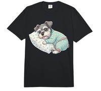 Lindo Perro Schnauzer Miniatura durmiendo en Pijama Arte para Dormir Comfort Colors Adult Heavyweight T-Shirt