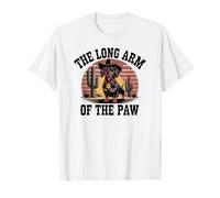 Lindo Perro Sheriff Occidental, Divertido Desierto de Perro Salchicha y Puesta de Sol Camiseta