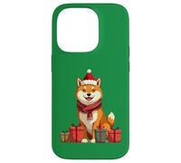 Lindo Perro Shiba Inu Vestido para Navidad Carcasa para iPhone 14 Pro