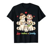Lindo Perro Shih Tzu Juntos Amor Hace una reunión Familiar Camiseta