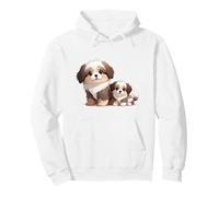 Lindo Perro Shih Tzu y Cachorro Adorable Arte canino Sudadera con Capucha
