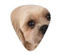 Lindo perro Shitzu,12 púas de guitarra, 3 grosores diferentes para guitarra acústica, bajo y ukelele