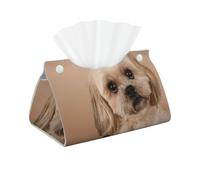 Lindo Perro Shitzu, Funda para Caja de pañuelos con Cierre, Reutilizable, Decorativa para baño, Sala de Estar, Dormitorio, Oficina y Coche.