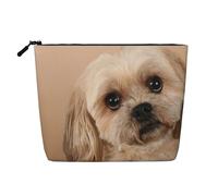 Lindo Perro Shitzu,Neceser de Maquillaje de imitación Lino, Neceser de Viaje portátil