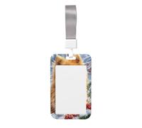 Lindo perro Sonw - Funda para tarjetas de identificación deslizante de invierno de plástico duro para tarjetas de trabajo, protector de etiqueta de nombre para enfermeras y oficina