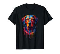 Lindo Perro Splash Art Dripping Art Adorable Dog Dog Camiseta