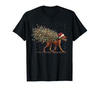 Lindo Perro Vizsla en un árbol de Navidad para Hombres y Mujeres Camiseta