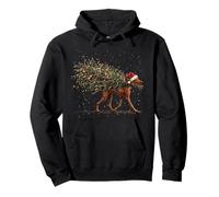Lindo Perro Vizsla en un árbol de Navidad para Hombres y Mujeres Sudadera con Capucha