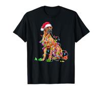 Lindo Perro Vizsla Envuelto en Luces de Navidad Camiseta