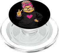 Lindo Personaje con Gafas y Bandana Rosa Signo de la Paz PopSockets PopGrip para MagSafe