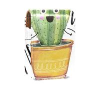 Lindo personaje de cactus que dice Hello World - Estuche portátil para lápiz labial, mini caja de almacenamiento de lápiz labial, estuche organizador de lápiz labial de viaje con espejo para mujer, Varios colores, 9.5x2x7 cm/3.7x0.8x2.7 in
