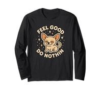 Lindo Personaje de Chihuahua Feel Good Do Nothin Manga Larga