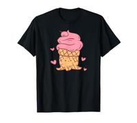 Lindo Personaje de Cono de Hielo, Corazones Rosados, Adorable Kawaii Camiseta
