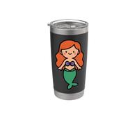 Lindo personaje de fantasía del océano sirena - Princesa mítica del mar Vaso térmico de acero inoxidable de doble pared