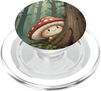 Lindo Personaje de Hongo Mirando Desde el árbol PopSockets PopGrip para MagSafe