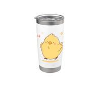 Lindo personaje de pollo amarillo Kawaii Vaso térmico de acero inoxidable de doble pared