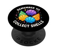 Lindo Personaje Divertido Remember to Collect Shells PopSockets PopGrip Adhesivo
