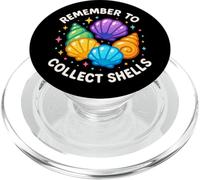 Lindo Personaje Divertido Remember to Collect Shells PopSockets PopGrip para MagSafe