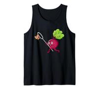 Lindo pescador de remolacha para pesca Camiseta sin Mangas