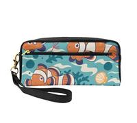 Lindo pez Payaso, Bolsa de Maquillaje Bolsa de cosméticos Bolsa de Aseo de Viaje portátil Estuche de Cuero para Mujeres y niñas