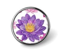 Lindo pin de solapa esmaltado con forma de nenúfar morado, insignias redondas, suministros para manualidades, broches duraderos y modernos para hombres y mujeres, accesorio de disfraz.